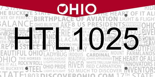HTL1025 Ohio License Plate