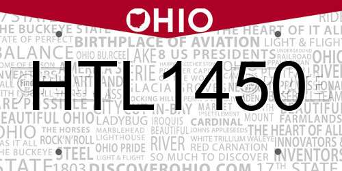 HTL1450 Ohio License Plate