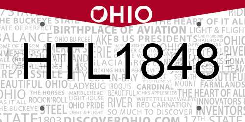 HTL1848 Ohio License Plate