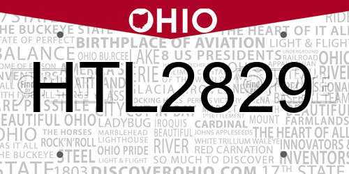 HTL2829 Ohio License Plate