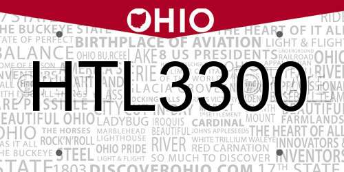 HTL3300 Ohio License Plate