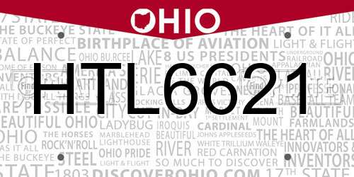 HTL6621 Ohio License Plate