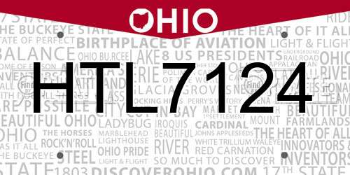 HTL7124 Ohio License Plate