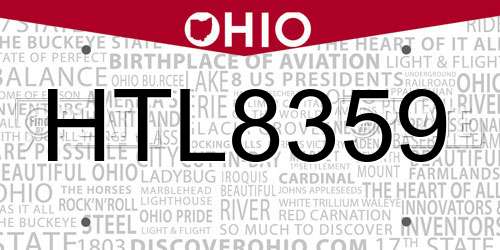 HTL8359 Ohio License Plate