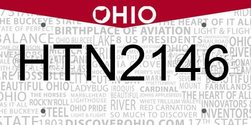 HTN2146 Ohio License Plate