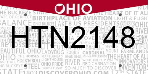 HTN2148 Ohio License Plate