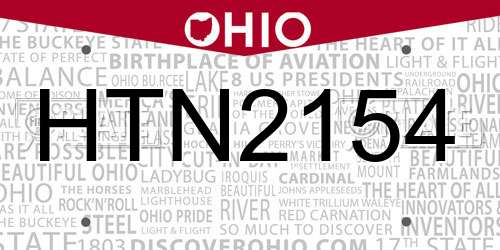 HTN2154 Ohio License Plate