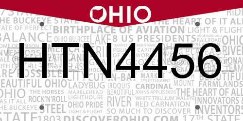 HTN4456 Ohio License Plate