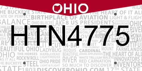 HTN4775 Ohio License Plate
