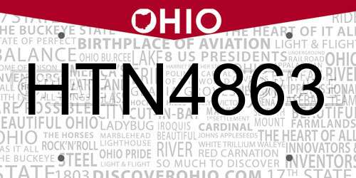 HTN4863 Ohio License Plate