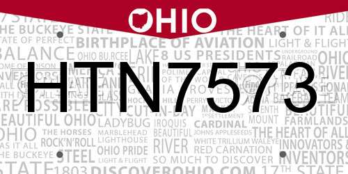HTN7573 Ohio License Plate