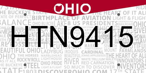 HTN9415 Ohio License Plate