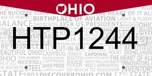 HTP1244 Ohio License Plate