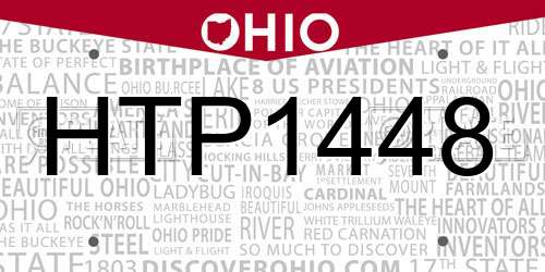 HTP1448 Ohio License Plate