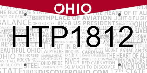 HTP1812 Ohio License Plate