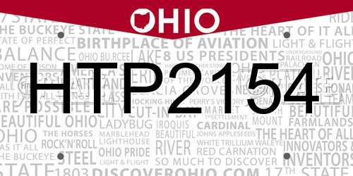 HTP2154 Ohio License Plate