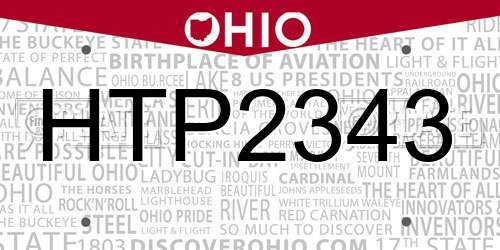 HTP2343 Ohio License Plate