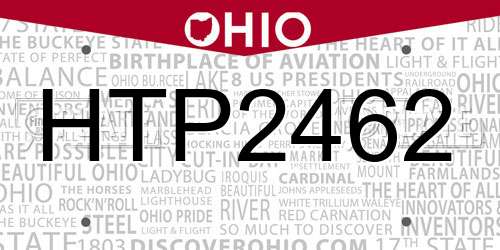 HTP2462 Ohio License Plate