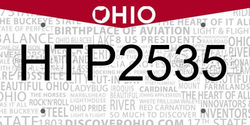 HTP2535 Ohio License Plate