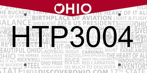 HTP3004 Ohio License Plate