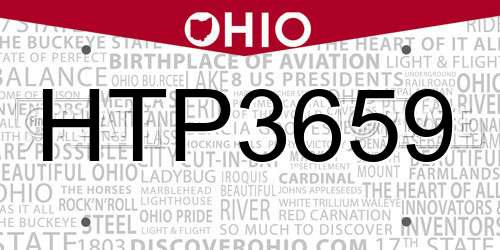 HTP3659 Ohio License Plate