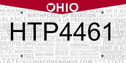 HTP4461 Ohio License Plate