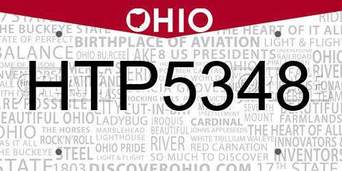 HTP5348 Ohio License Plate
