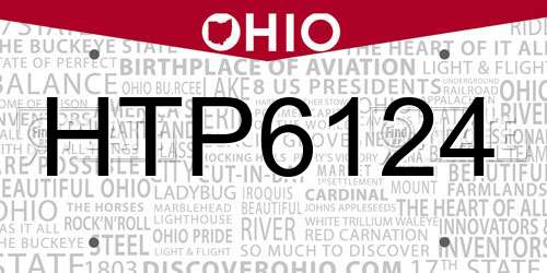HTP6124 Ohio License Plate