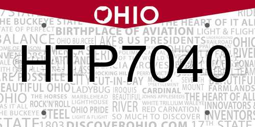 HTP7040 Ohio License Plate
