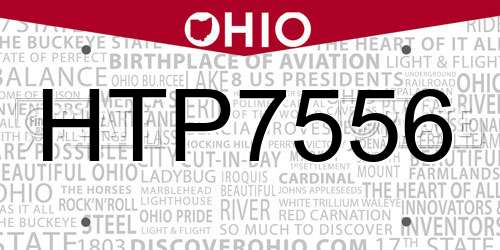HTP7556 Ohio License Plate