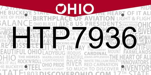 HTP7936 Ohio License Plate