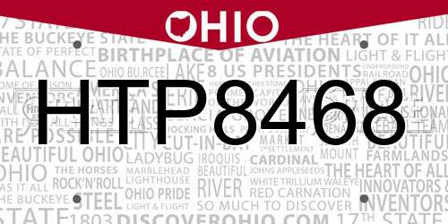 HTP8468 Ohio License Plate