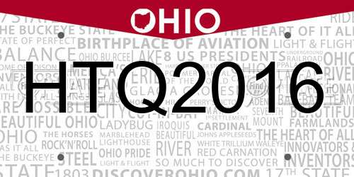 HTQ2016 Ohio License Plate
