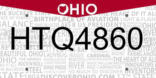 HTQ4860 Ohio License Plate