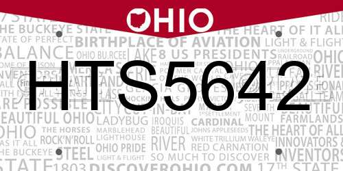 HTS5642 Ohio License Plate