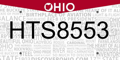 HTS8553 Ohio License Plate