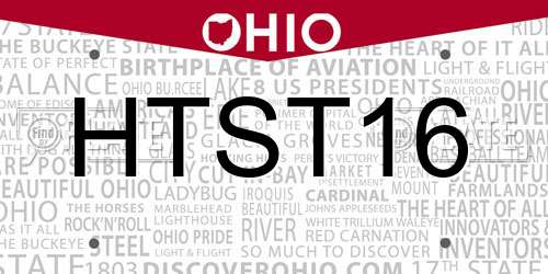HTST16 Ohio License Plate