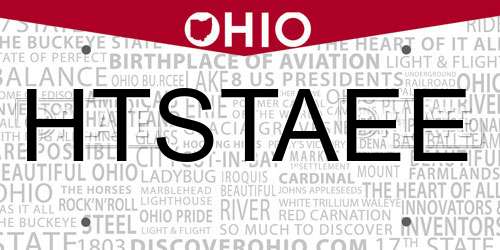 HTSTAEE Ohio License Plate