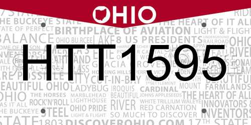 HTT1595 Ohio License Plate