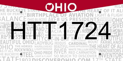 HTT1724 Ohio License Plate