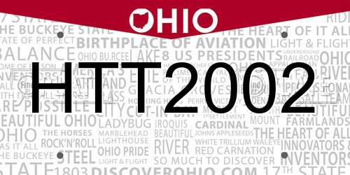HTT2002 Ohio License Plate
