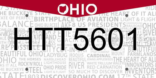 HTT5601 Ohio License Plate