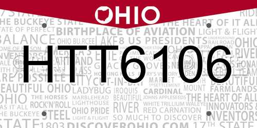HTT6106 Ohio License Plate