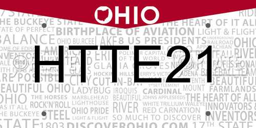 HTTE21 Ohio License Plate