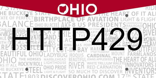 HTTP429 Ohio License Plate