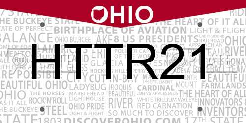 HTTR21 Ohio License Plate