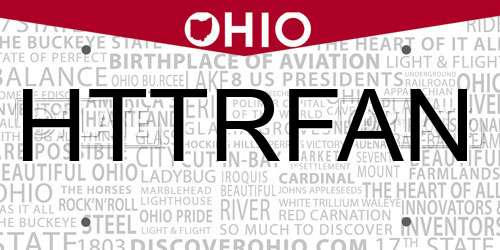 HTTRFAN Ohio License Plate