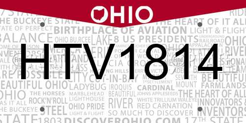 HTV1814 Ohio License Plate