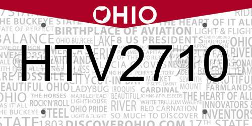 HTV2710 Ohio License Plate