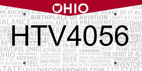 HTV4056 Ohio License Plate